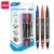 Permenant Marker Dual Tip 0.5mm & 1.0mm Red, Blue, Black, Blister Card 3's 