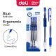 DAILY Gel Pen 0.5mm Blue Ink Transparent Barrel with Grip Blister Card 3's